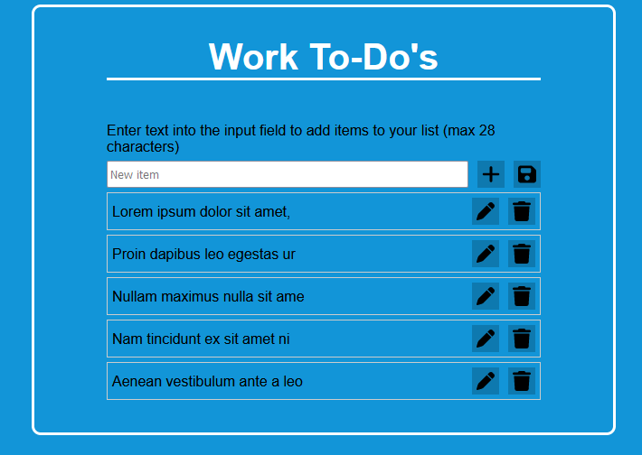 Work To-Do’s